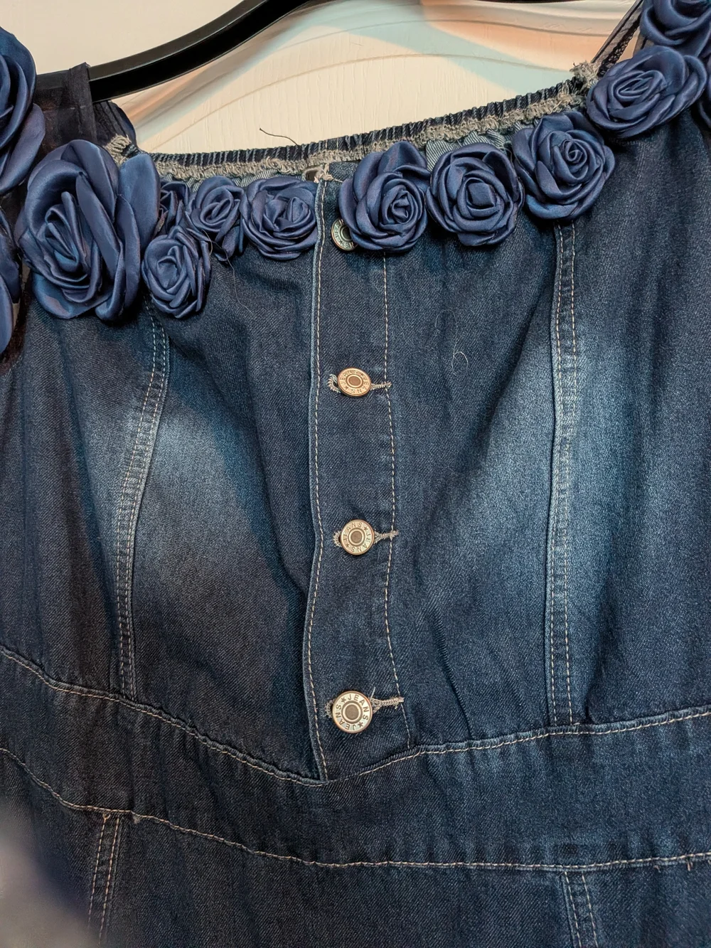 Blue Floral-Trim Maxi Dress - Unbranded - Picture 2 of 7